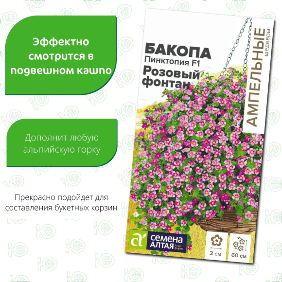 Бакопа Пинктопия Розовый фонтан [Семена алтая] купить с доставкой