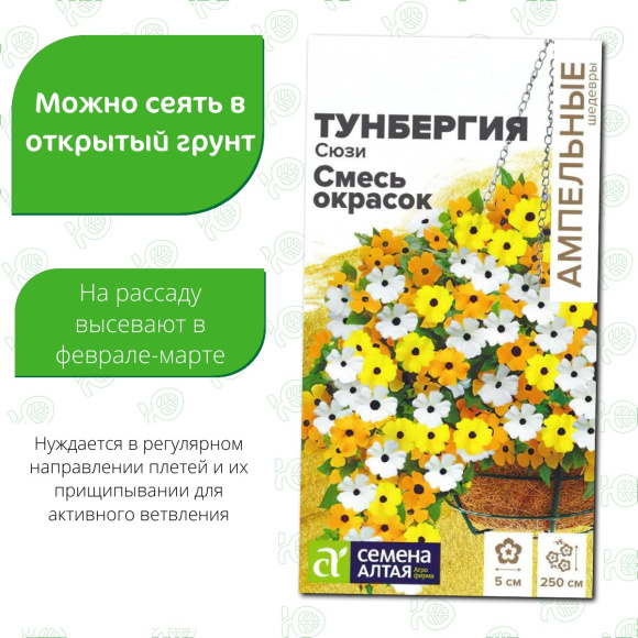 Тунбергия Сюзи Смесь окрасок [Семена алтая] купить с доставкой