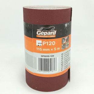 Шлифшкурка 115мм х 5м Р120 бумажная основа [GEPARD]