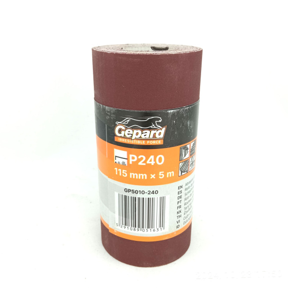 Шлифшкурка 115мм х 5м Р240 бумажная основа [GEPARD] купить с доставкой