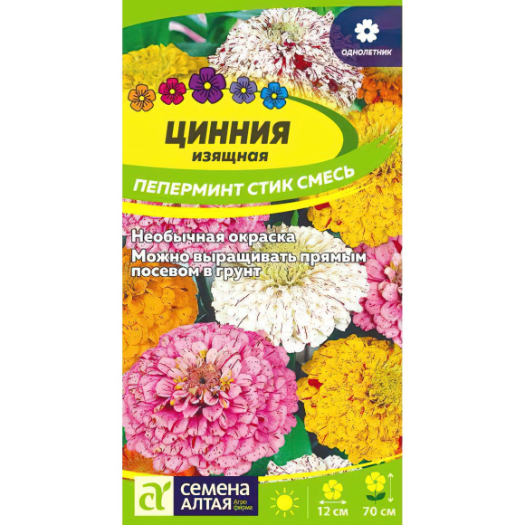 Цинния Пеперминт Стик [Семена алтая] купить с доставкой