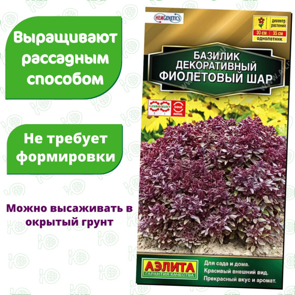 Базилик Фиолетовый шар декоративный [Аэлита] купить с доставкой