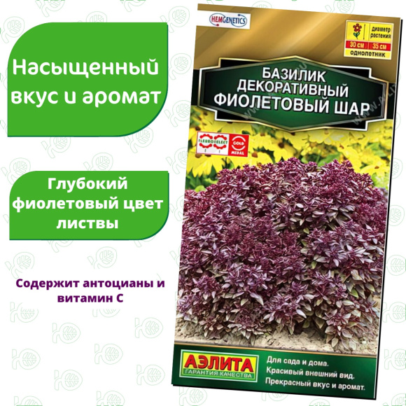 Базилик Фиолетовый шар декоративный [Аэлита] купить с доставкой