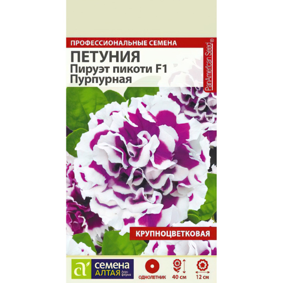Петуния Пируэт Пикоти Пурпурная махровая [Семена алтая] купить с доставкой