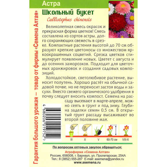 Астра Школьный букет смесь [Семена алтая] купить с доставкой