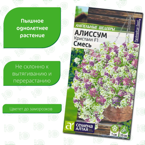 Алиссум Кристалл Смесь ампельный [Семена алтая] купить с доставкой