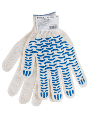 Перчатки х/б ПВХ Волна [STARTUL]